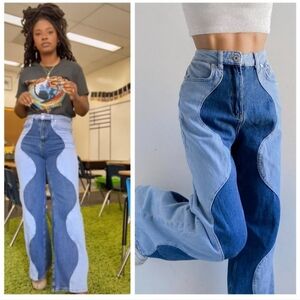 COPY - NWT Ragged Wave Panel Jeans